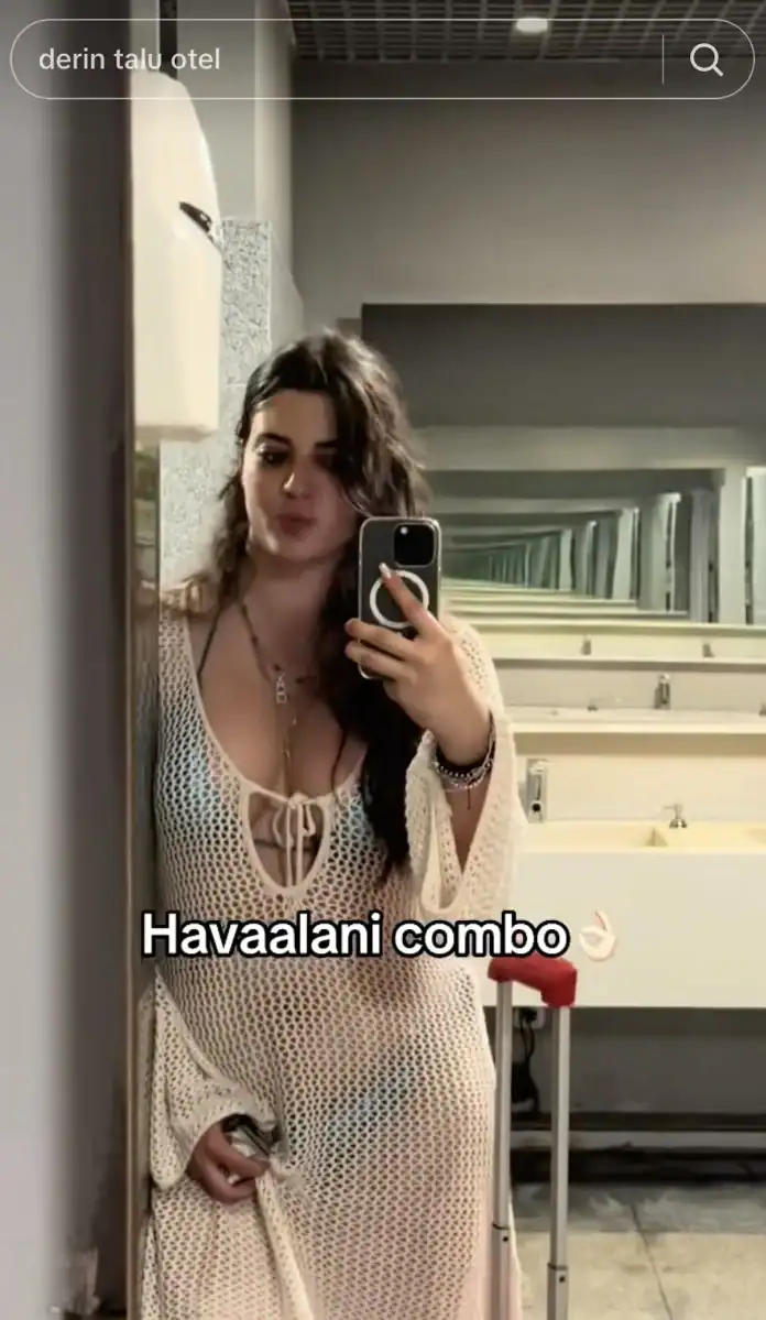 Derin Talu Havalimanında Bikiniyle Gündem Oldu “Üstümü Değiştirmeyi Unuttum”