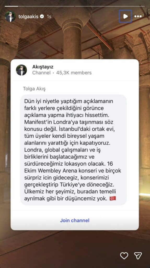 Tolga Akış'tan Manifest'in Londra İddialarına Yanıt 1 Tolga Akış'tan Manifest'in Londra İddialarına Yanıt
