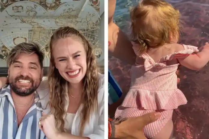 Begüm Öner ve Ceyhun Fersoy'un Kızı Karya'nın Denizle İlk Buluşması