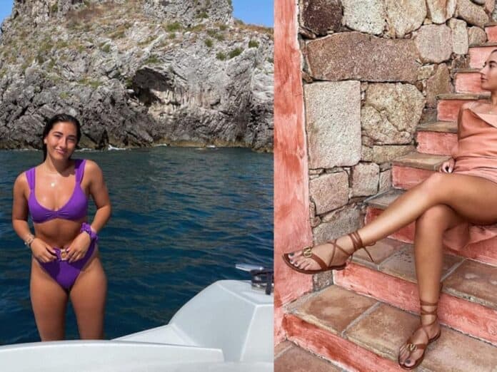 Jose Mourinho'nun kızının deniz kenarında beyaz bikiniyle verdiği tatil pozları